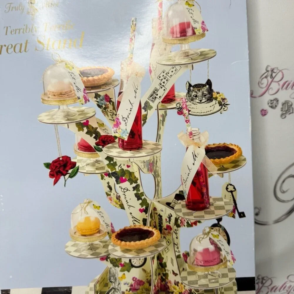 Alice treat stand Alice in wonderland terribly terrific treat stand Cheshire Cat